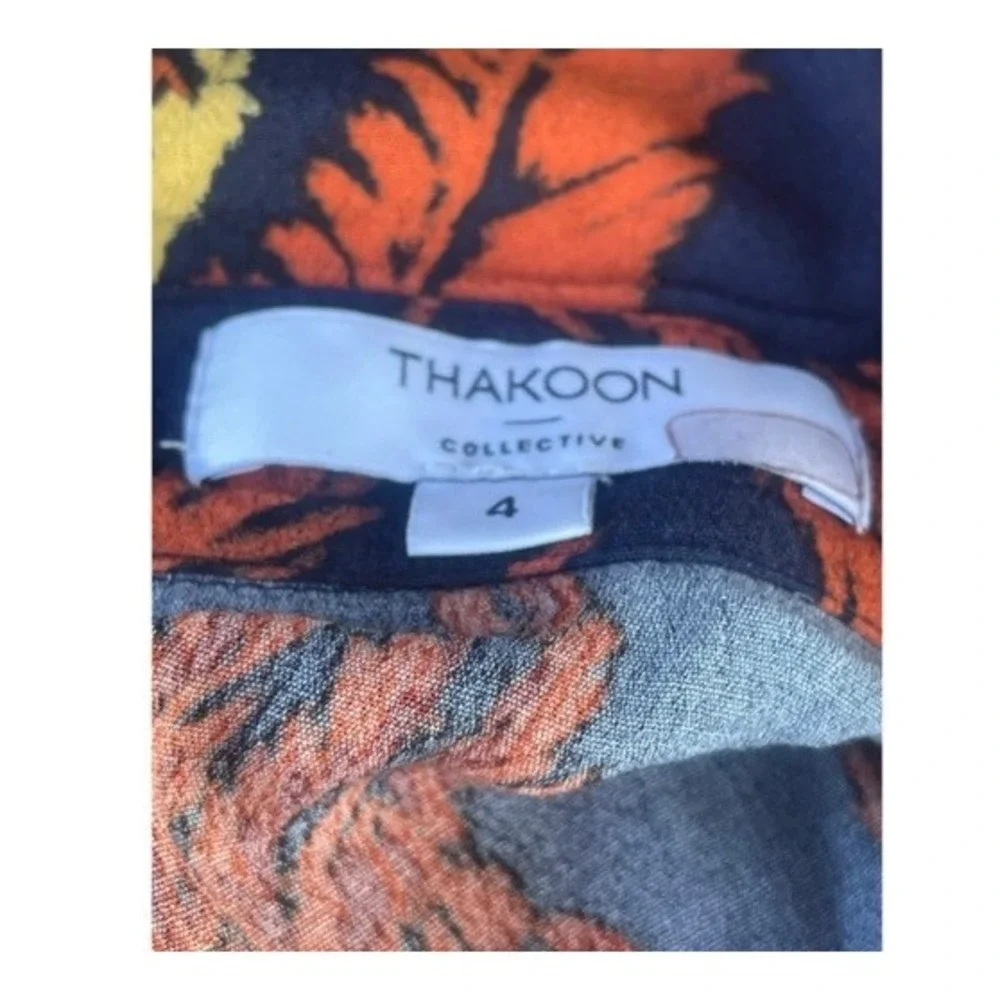 Thakoon Collective Floral Maxi Dress Collared Long Sleeve - Picture 9 of 9